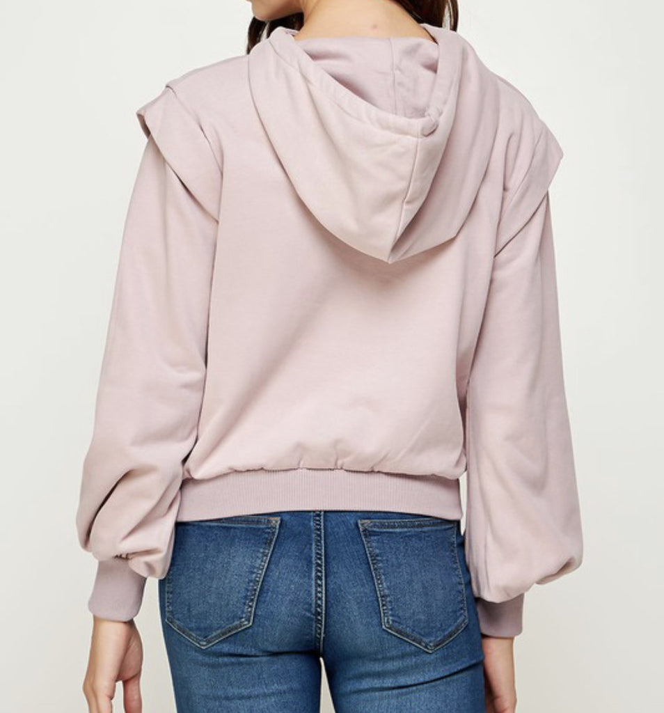 The Charlie Top: Cut Out Hooded Sweatshirt - MomQueenBoutique