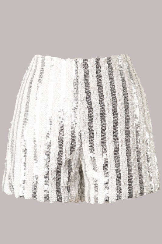 The Charlotte Shorts: Striped Sequins Shorts - MomQueenBoutique