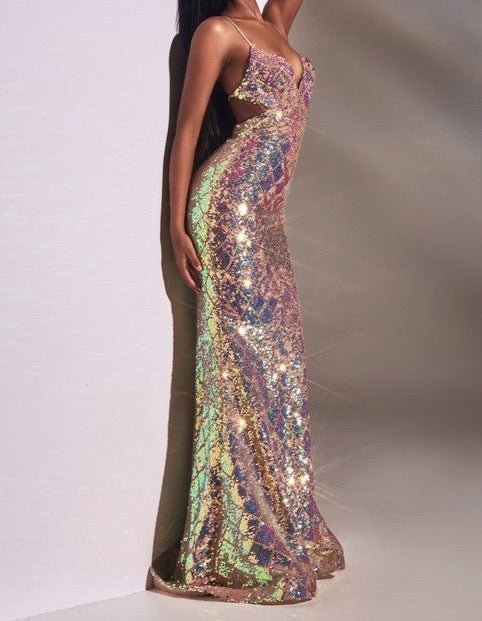 The Chloe Gown: Long Formal Sequin Gown - MomQueenBoutique