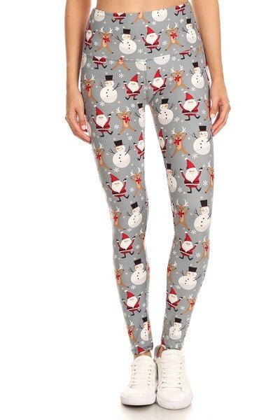 The Christmas Leggings: Soft Stretchy Holiday Print Tummy Control Leggings - MomQueenBoutique