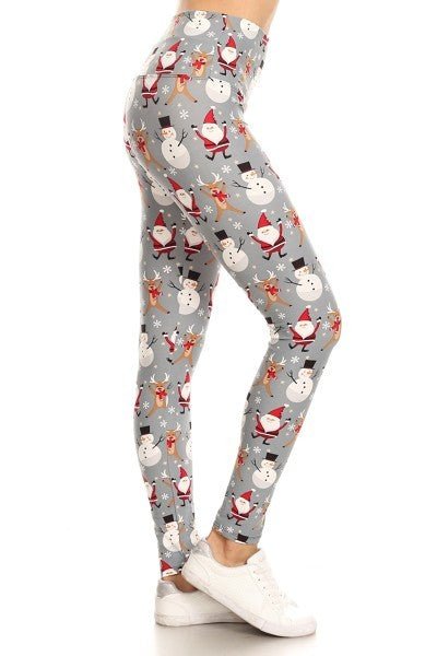 The Christmas Leggings: Soft Stretchy Holiday Print Tummy Control Leggings - MomQueenBoutique