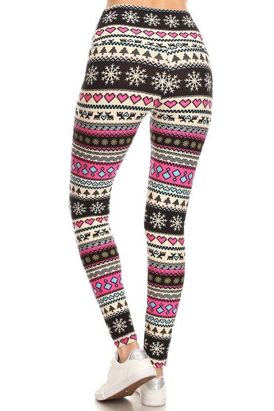 The Christmas Leggings: Soft Stretchy Holiday Print Tummy Control Leggings - MomQueenBoutique