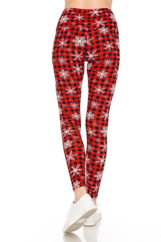 The Christmas Leggings: Soft Stretchy Holiday Print Tummy Control Leggings - MomQueenBoutique