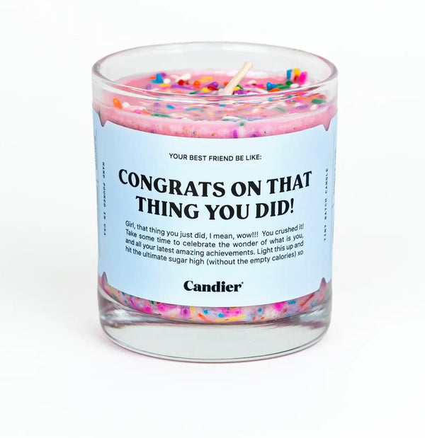 The Congrats Candle: Pink Confetti Celebration Candle - MomQueenBoutique