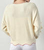 The Cora Sweater: Scallop Pullover Sweater - MomQueenBoutique