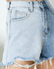 The Dakota Shorts: Two Tone High Waisted Denim Shorts - MomQueenBoutique