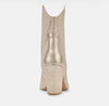 The Dallas Boots: Light Gold Metallic Suede Boots - MomQueenBoutique