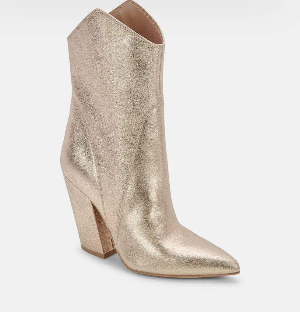 The Dallas Boots: Light Gold Metallic Suede Boots - MomQueenBoutique