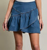 The Danielle Skirt Ruffled Denim Mini Skirt - MomQueenBoutique