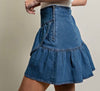 The Danielle Skirt Ruffled Denim Mini Skirt - MomQueenBoutique