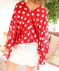 The Darla Blouse: Polka Dot Tie Detail Blouse - MomQueenBoutique