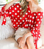 The Darla Blouse: Polka Dot Tie Detail Blouse - MomQueenBoutique