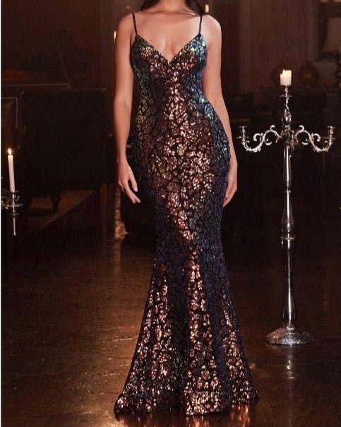 The Dawn Gown: Long Formal Sequin Gown - MomQueenBoutique