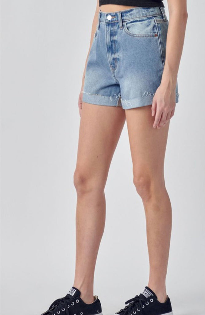 The Dawn Shorts: High Rise Single Cuff Mom Shorts - MomQueenBoutique