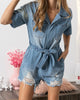 The Debbie Romper: Denim Romper - MomQueenBoutique