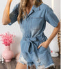 The Debbie Romper: Denim Romper - MomQueenBoutique