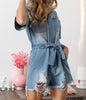 The Debbie Romper: Denim Romper - MomQueenBoutique