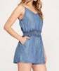 The Donna Romper: Sleeveless Chambray Romper - MomQueenBoutique