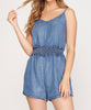 The Donna Romper: Sleeveless Chambray Romper - MomQueenBoutique