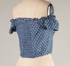 The Ella Top: Polka Dot Off The Shoulder Denim Top - MomQueenBoutique