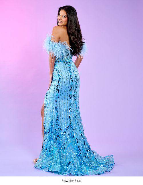 elsa homecoming dress Blue Elsa Gown Prom Formal Dress EN903 Size 26W / Blue