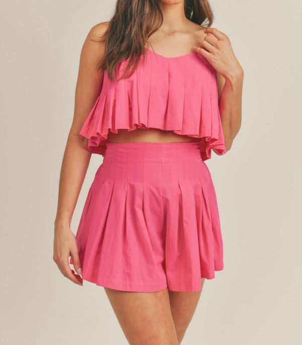 The Emma Set: Pleated Cami Short Set - MomQueenBoutique