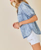 The Erin Top: Tencil Washed Denim Short Sleeve Top - MomQueenBoutique