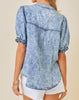 The Erin Top: Tencil Washed Denim Short Sleeve Top - MomQueenBoutique