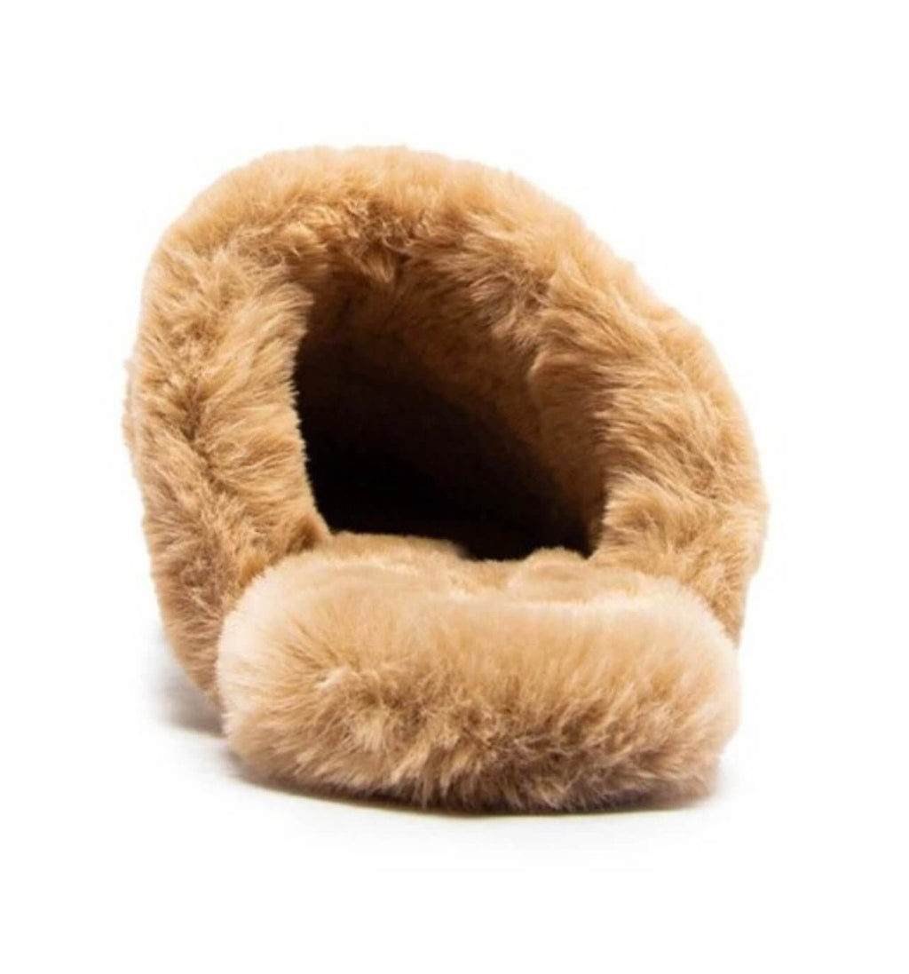 The Eskimo Flates: Pleather Fur Lined Mules - MomQueenBoutique