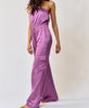 The Evelyn Jumpsuit: Purple Silky Strapless Jumpsuit - MomQueenBoutique