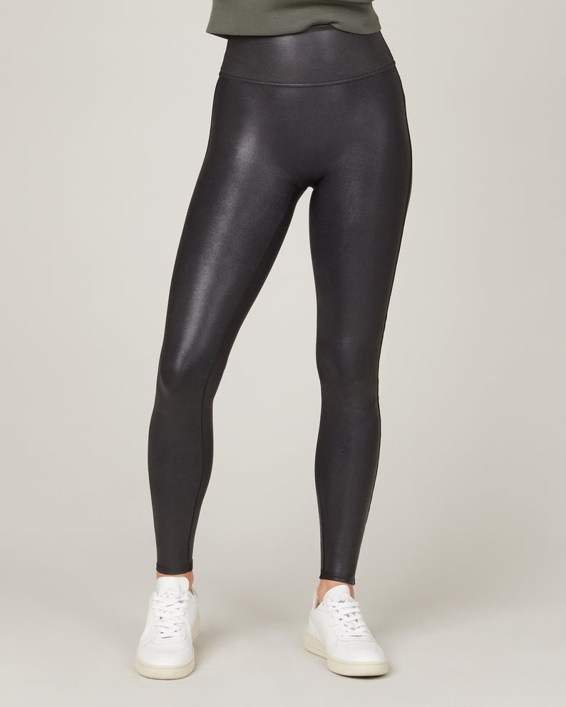 Spanx Mama faux leather high waist sculpting leggings in black