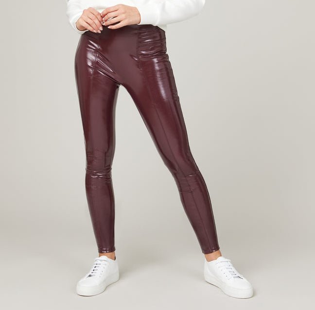 Port Navy Faux Patent Leather Leggings *S-1X*, Women's Clothing