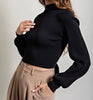 The Felecia Top: Long Sleeve Open Back Top - MomQueenBoutique