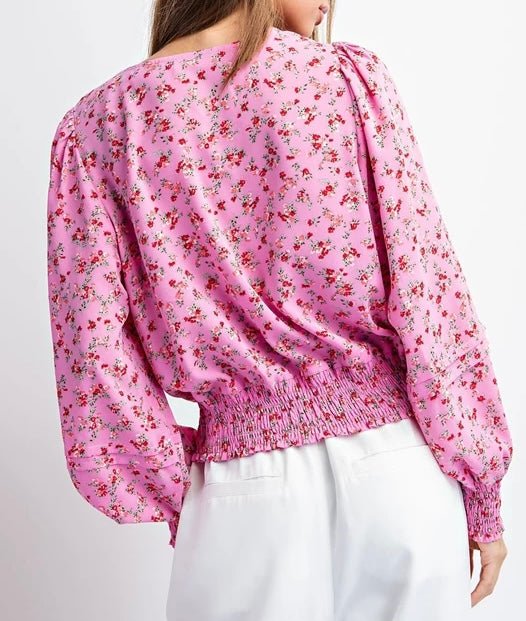 The Finley Blouse: Pink Floral Blouse - MomQueenBoutique