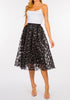 The Florence Skirt: Sequin Floral Midi Skirt - MomQueenBoutique