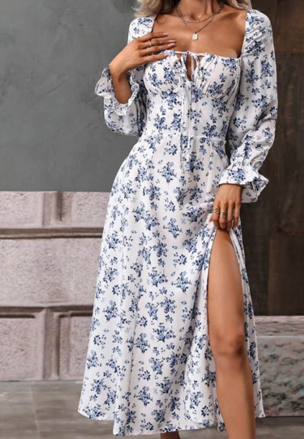 The Goldilocks Dress: Long Sleeve Floral Dress - MomQueenBoutique