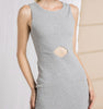 The Grayson Dress: Knit Rib Sleeveless Cutout Midi Bodycon Dress - MomQueenBoutique