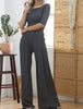 The Heather Set: 3/4th Sleeve Ribbed Wide Leg Pant Set - MomQueenBoutique