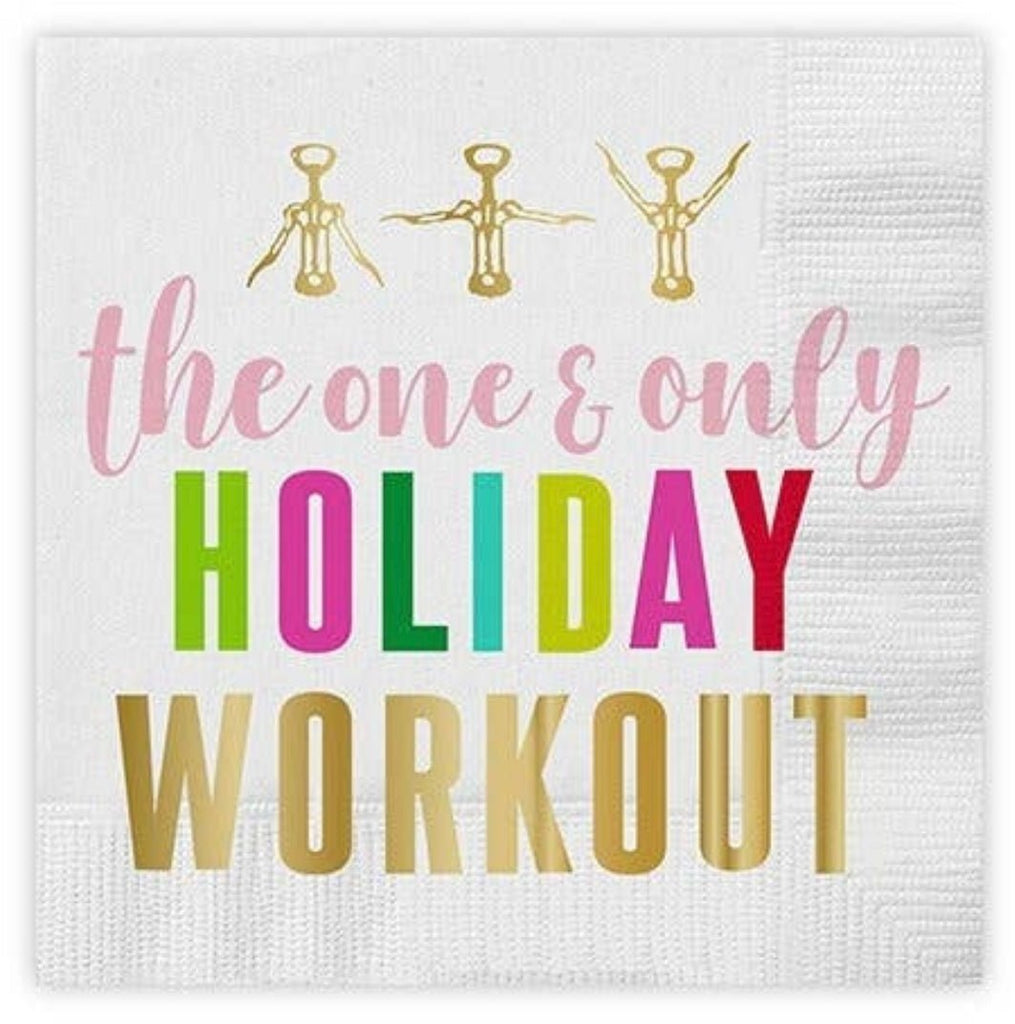 The Holiday Workout Napkins: Christmas Holiday Beverage Napkins - MomQueenBoutique