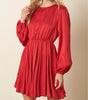 The Holly Dress: Satin Cut Out Back Mini Dress - MomQueenBoutique