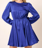 The Holly Dress: Satin Cut Out Back Mini Dress - MomQueenBoutique