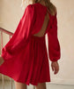 The Holly Dress: Satin Cut Out Back Mini Dress - MomQueenBoutique