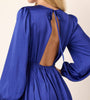 The Holly Dress: Satin Cut Out Back Mini Dress - MomQueenBoutique