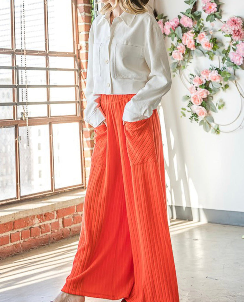 The Hope Pants: Bright Orange Wide Leg Pant– MomQueenBoutique