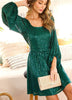 The Hunter Dress: Green Sequin Dress - MomQueenBoutique