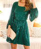 The Hunter Dress: Green Sequin Dress - MomQueenBoutique