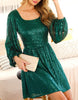 The Hunter Dress: Green Sequin Dress - MomQueenBoutique