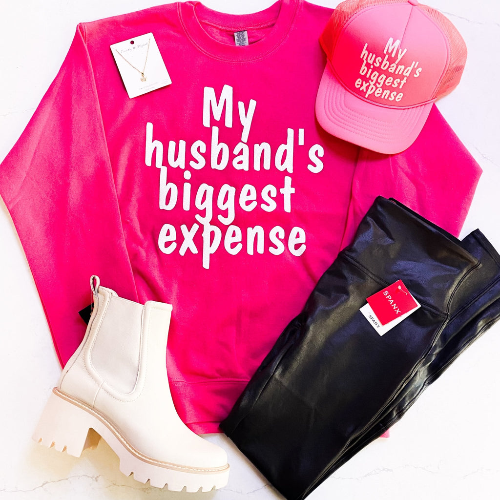 The Husbands Asset Sweatshirt: Pink Graphic Sweatshirt - MomQueenBoutique