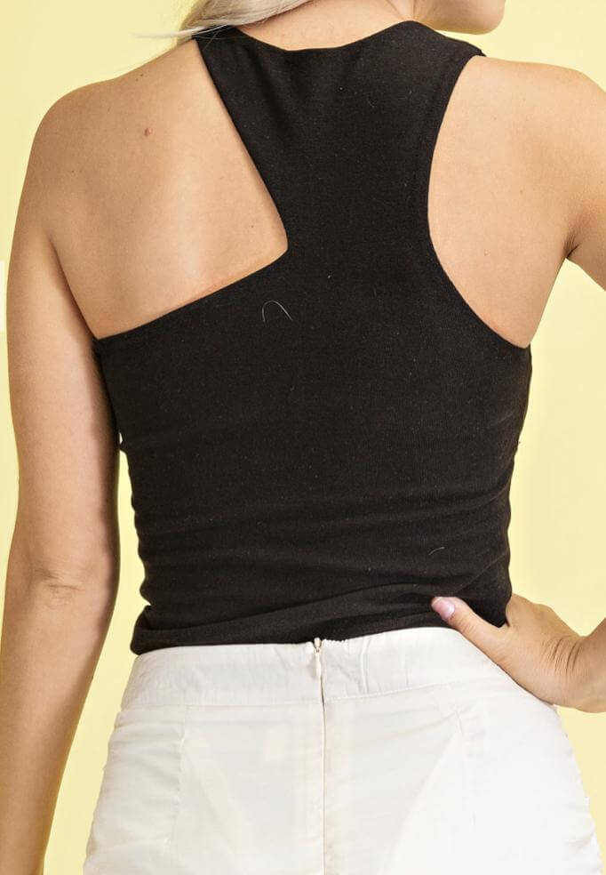 The Iris Bodysuit: Asymmetrical Cut Out Bodysuit - MomQueenBoutique