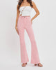 The Jael Jeans: Pink Bubblegum High Rise Flare Jeans - MomQueenBoutique